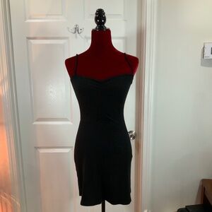 Reformation Black Bodycon Ribbed Knit Mena Midi Dress Size XS